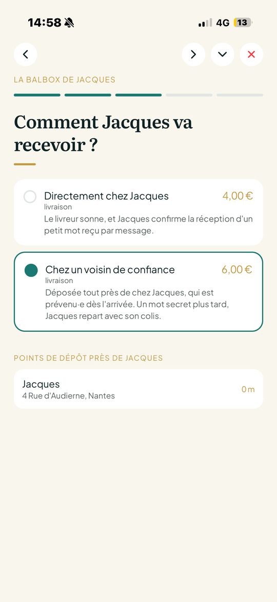 Choisir le dépôt chez un voisin vérifié